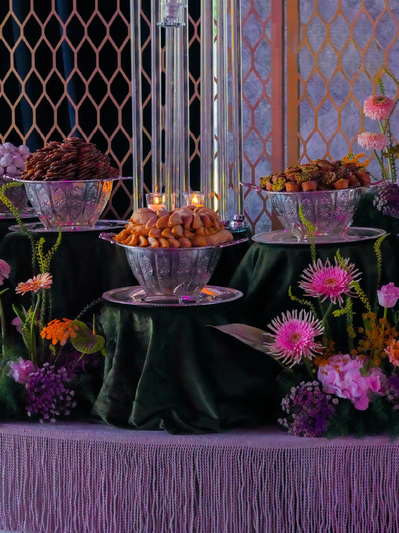 Moroccan buffet of dates and almonds
