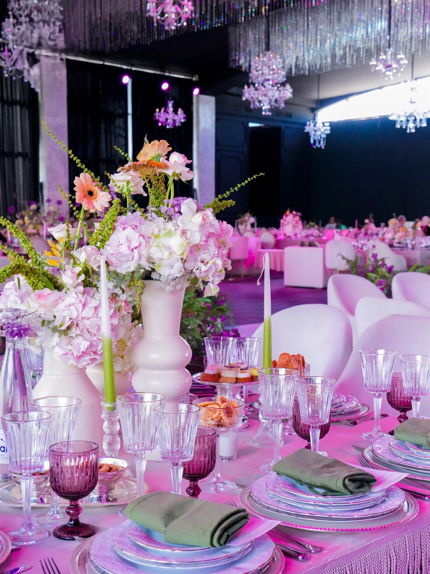 Dinner in rosy hues